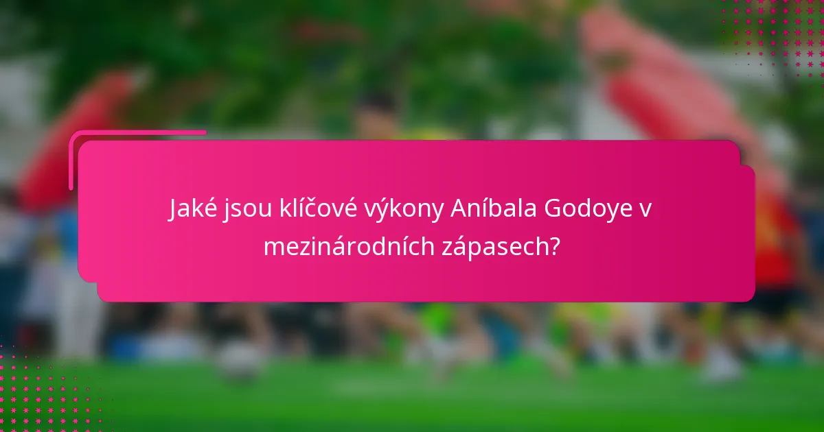 Jaké jsou klíčové výkony Aníbala Godoye v mezinárodních zápasech?