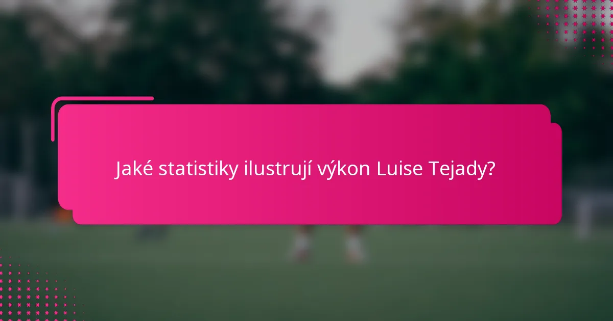 Jaké statistiky ilustrují výkon Luise Tejady?