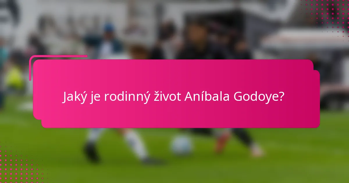 Jaký je rodinný život Aníbala Godoye?