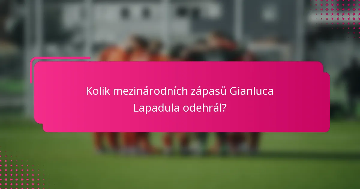 Kolik mezinárodních zápasů Gianluca Lapadula odehrál?